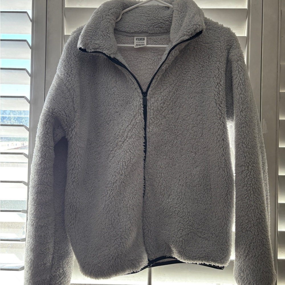 PINK Victoria's Secret Gray Fleece Jacket